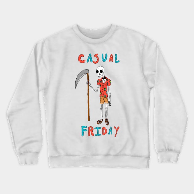 Casual Friday Grim Reaper Crewneck Sweatshirt by MacSquiddles